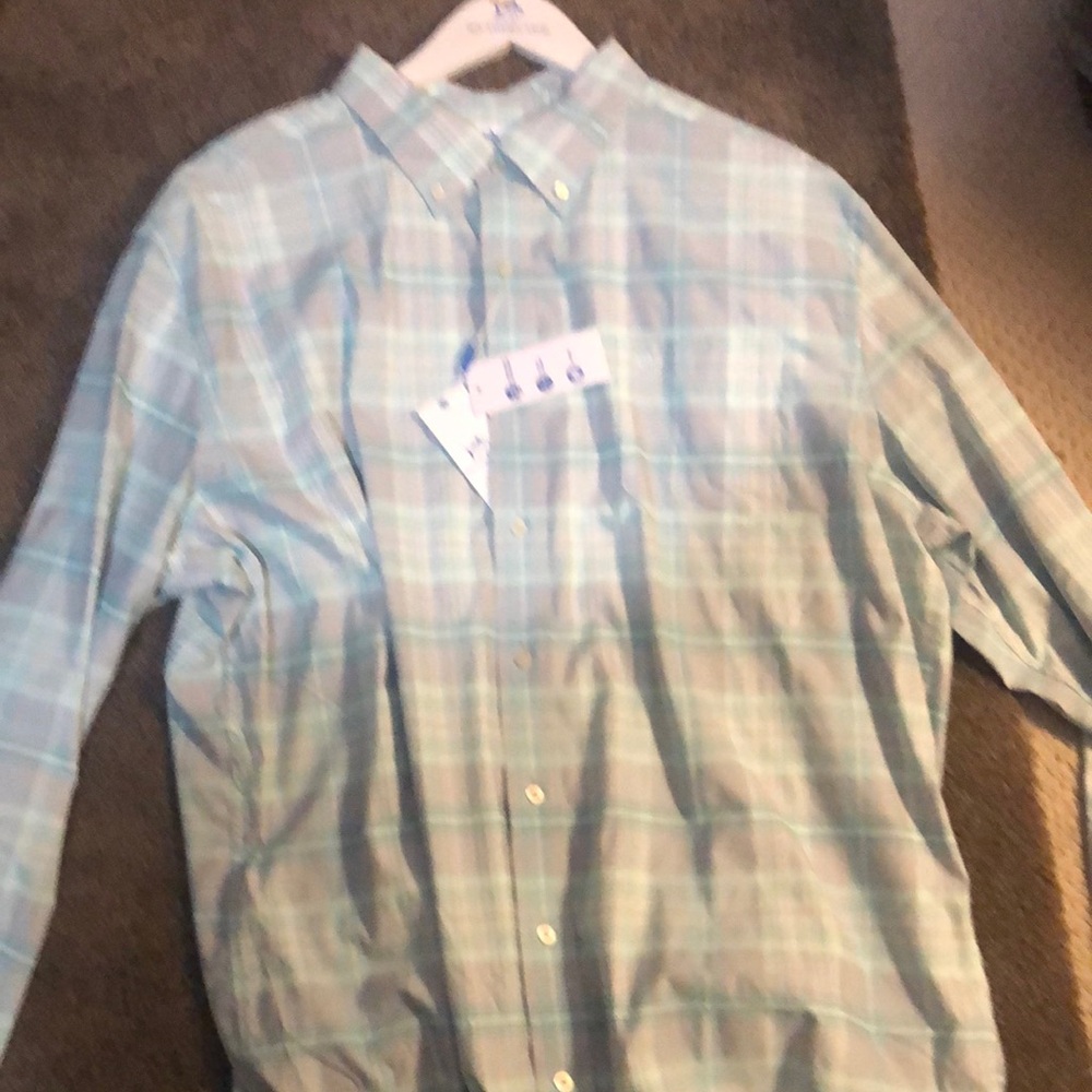Southern Tide Blue and Green Casual Button Down Shirt